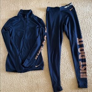 Nike Pro Midnight Blue Sportswear Set